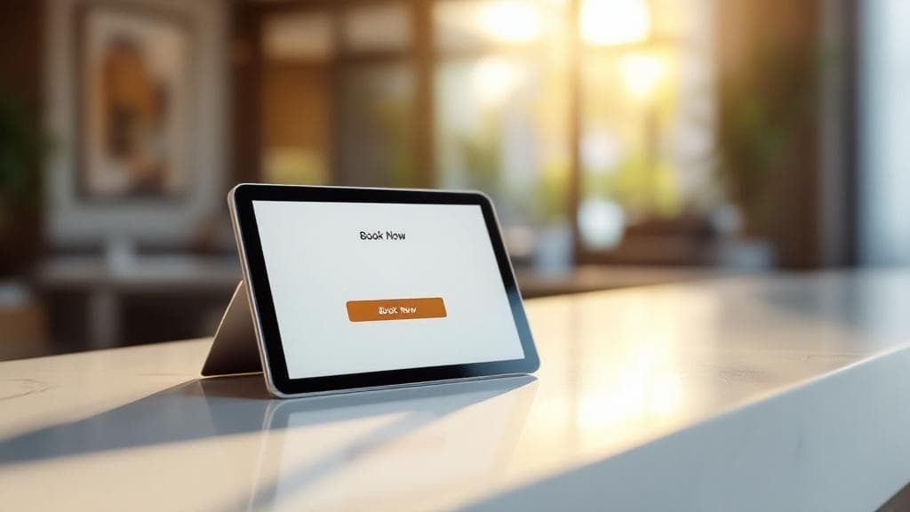 Doğrudan Otel Rezervasyonu Yapmak: Komisyonları Azaltma Yolları Otel web sitesinde doğrudan rezervasyon yaptıran misafir ve yönetici.
