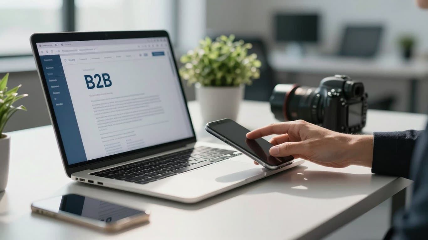 Firma tanıtım maili başarısızlığını gösteren profesyonel bir ofis sahnesi.