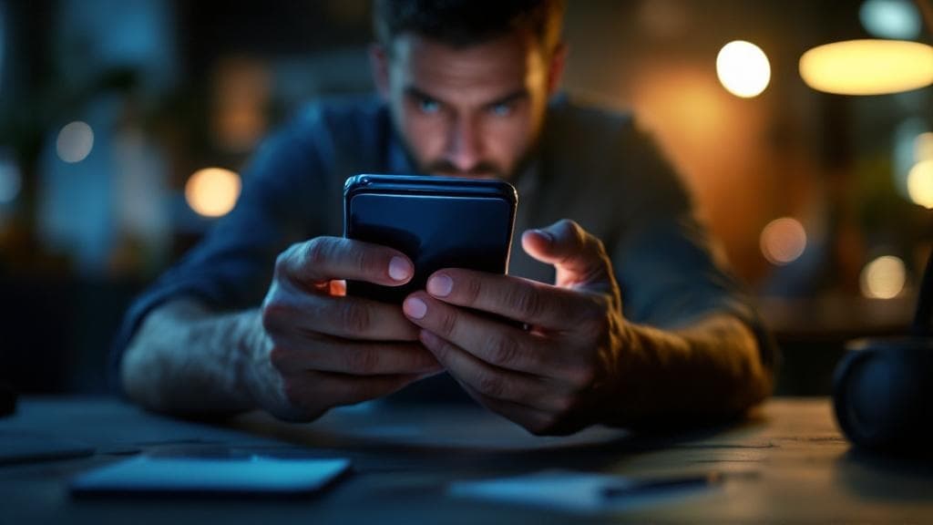 Google Ads Müşteri Hizmetlerine Ulaşmanın Yolları: Profesyonel Destek Rehberi Google Ads destek arayan bir kişinin akıllı telefon ekranındaki sorunu gösteren profesyonel fotoğraf.