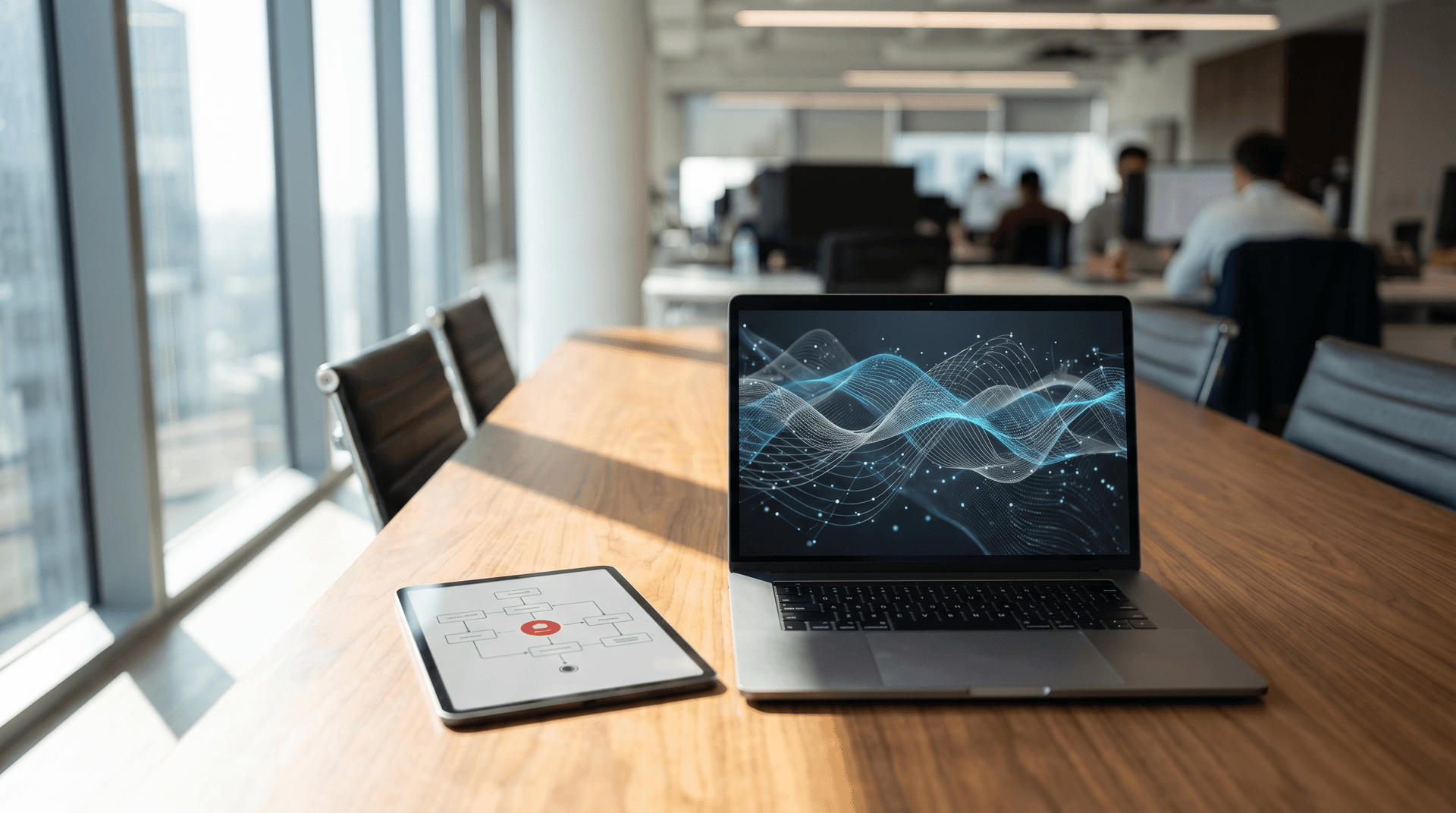 KVKK Uyum ve Teknik Veri Akışı Danışmanlığı KVKK uyum sürecinde teknik danışmanlığın önemini gösteren ofis ortamı.