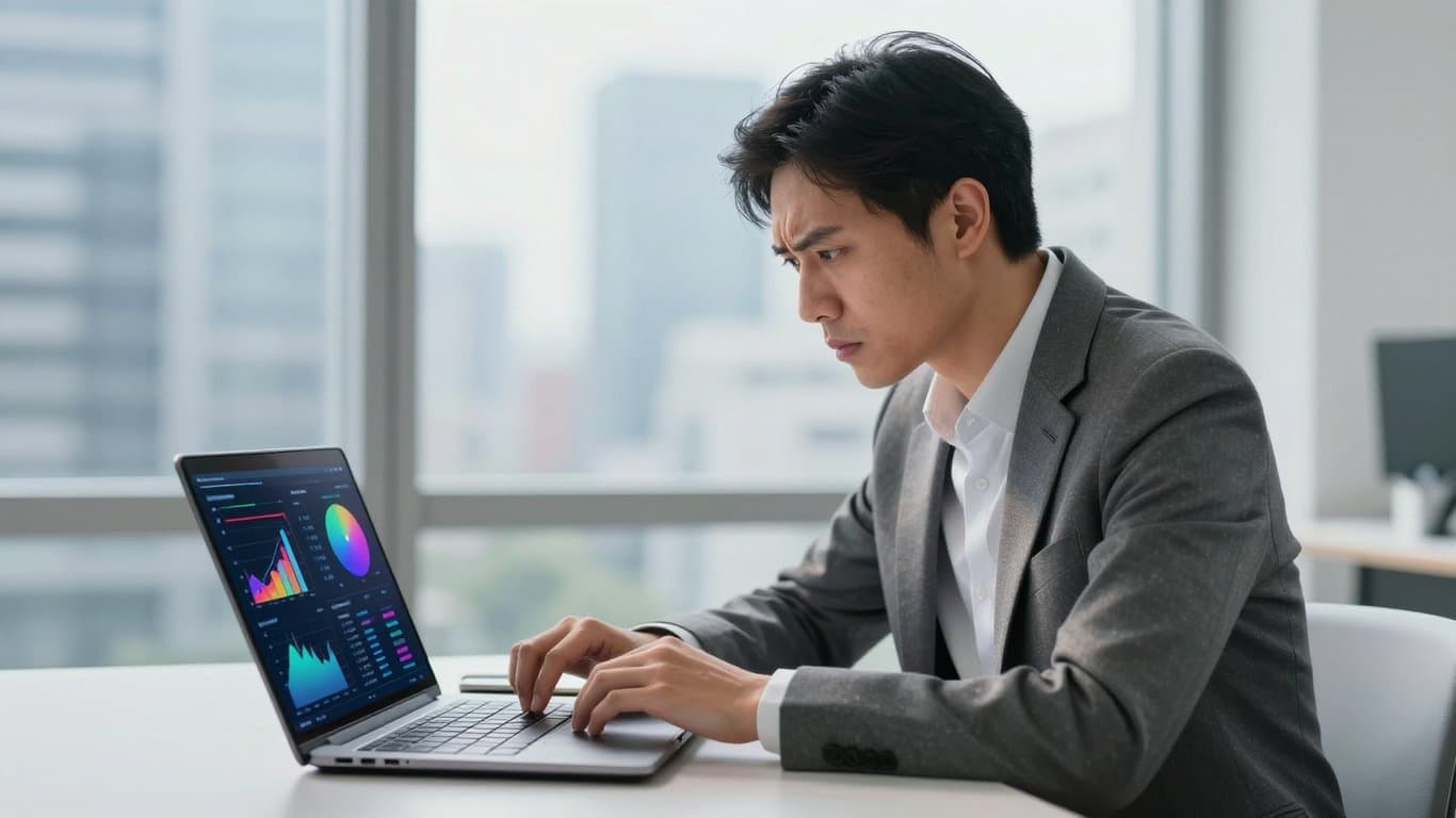 Pazarlama müdürü, Google Ads denetimi için dijital pazarlama verilerini inceliyor.