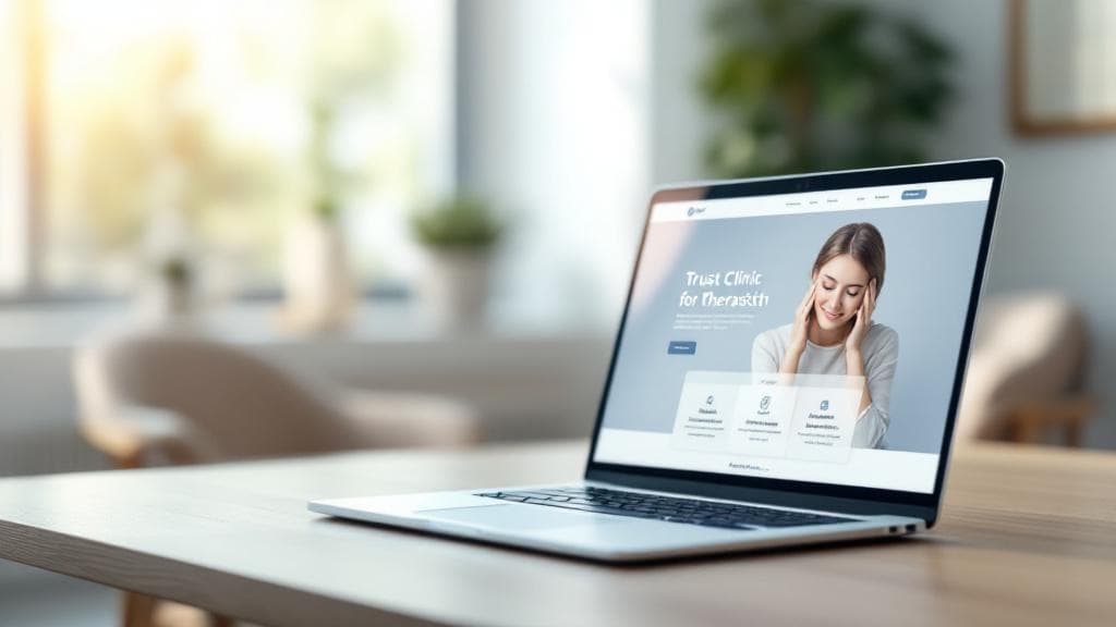 Psikologlar İçin Güven Veren Web Tasarımı: Dijital Klinik Deneyimi Psikolog web tasarımı güven veren modern dijital klinik görünümü.