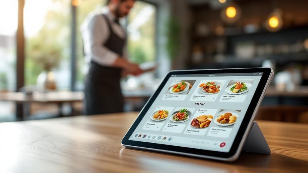 Geleceğin Restoran Web Sitesi: Dijital Menü ve Müşteri Deneyimi 2026'da dönüşüm odaklı restoran web sitesi için modern, dijital menü ekranı.