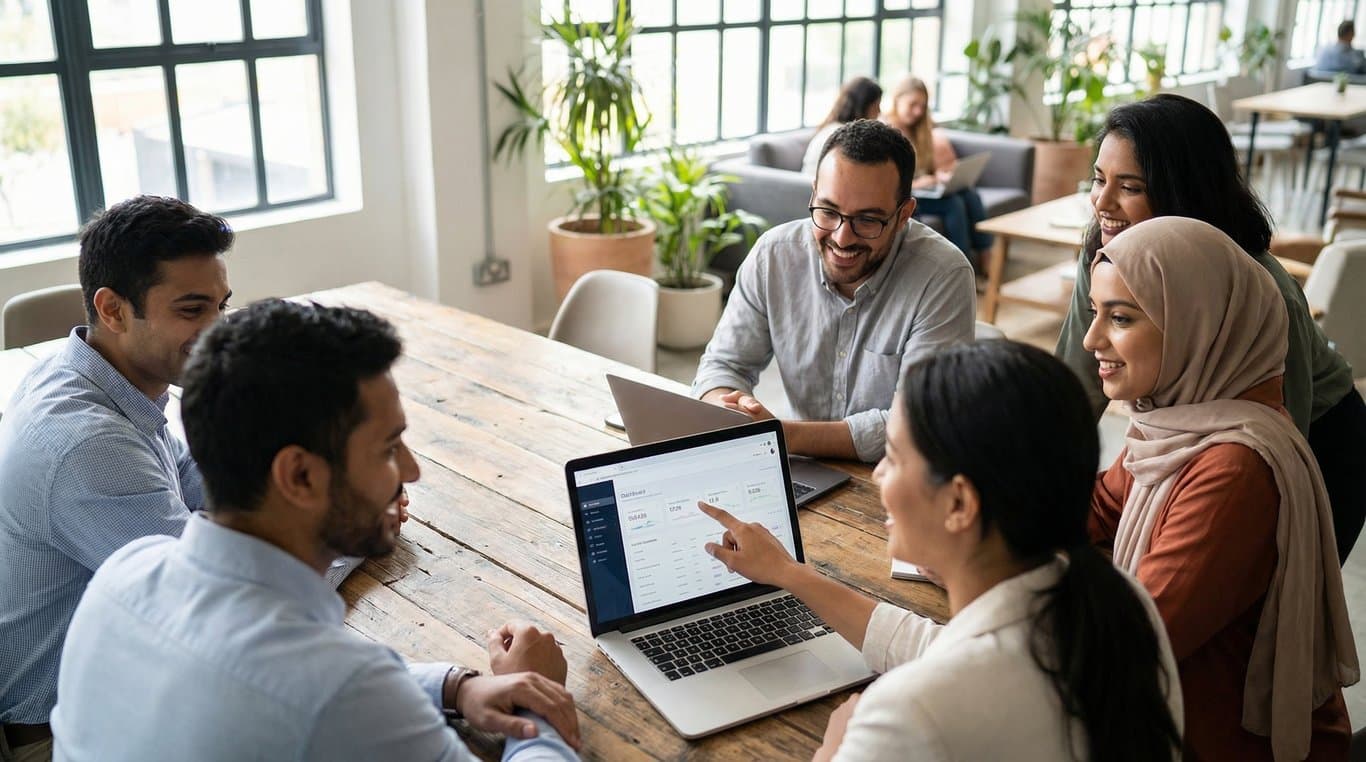 Web erişilebilirliği ve dijital uyum için işbirliği yapan profesyoneller.