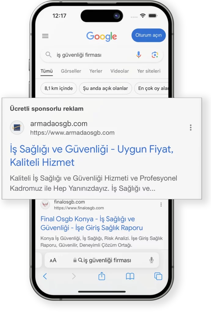Google sponsorlu reklamlar